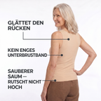 Rückenansicht: glättet den Rücken, kein enges Unterbrustband