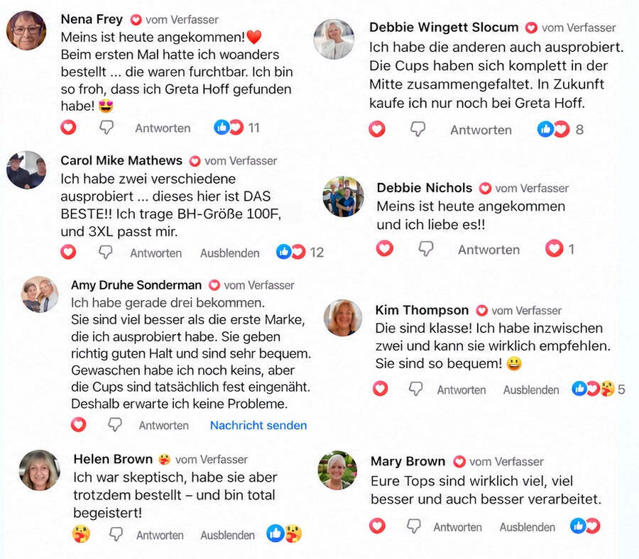 Facebook-Kommentare von Kundinnen
